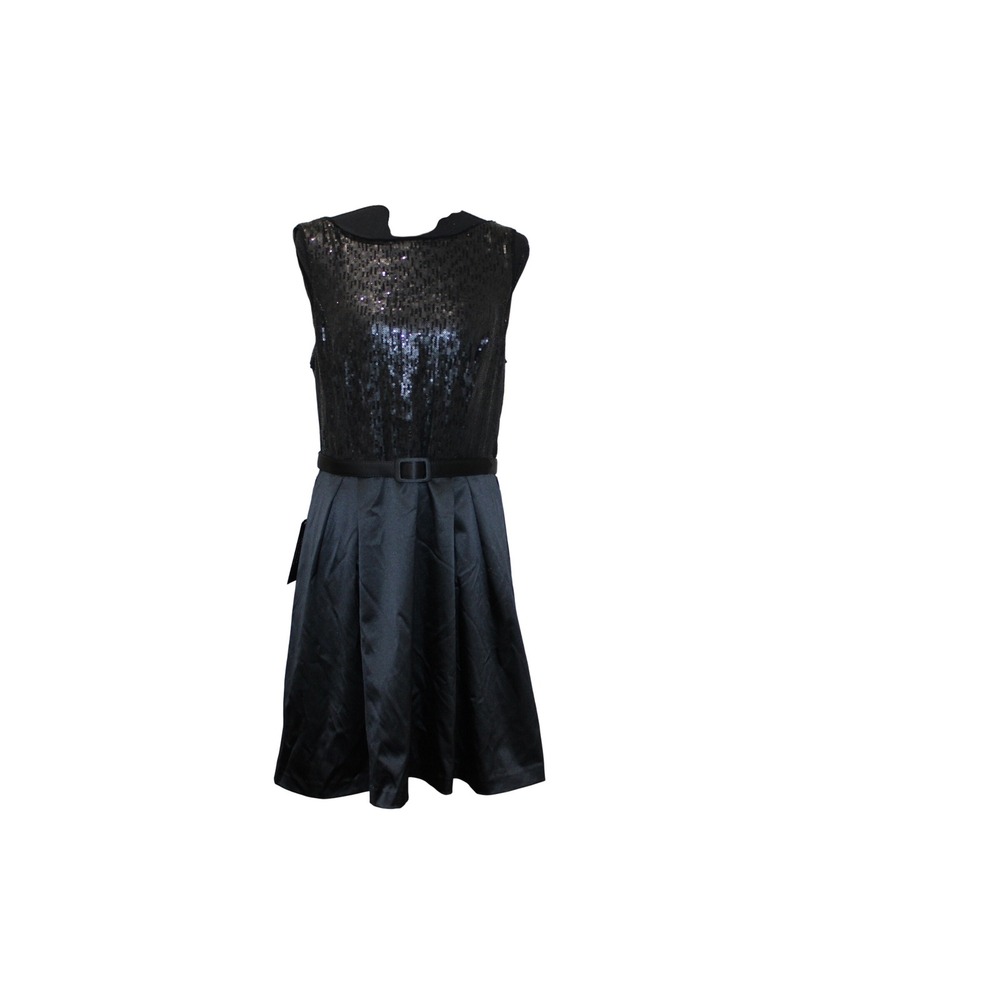 NWT The Limited Sequin Satin Cocktail Dress Women Size 10 Black‎ Sleeveless